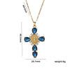 Moderate Luxury Cross Geometric Titanium Steel 18K Gold Plated Necklaces