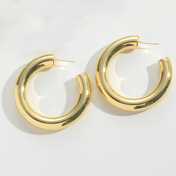Cross-border hot-selling creative brushed hip-hop style personalized earrings, light luxury, high-end sense of high-quality, Korean earrings, jewelry women