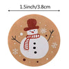 wholesale kraft paper christmas sticker merry christmas gift label holiday gift decoration sticker