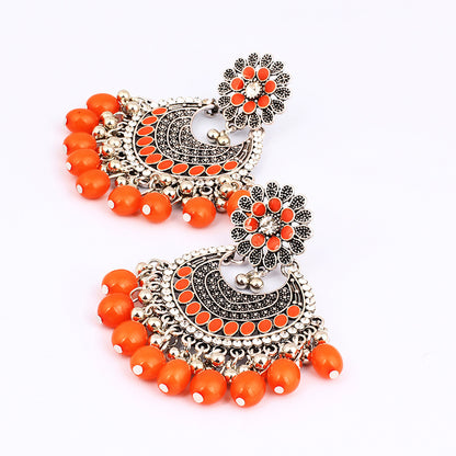 1 Pair Ethnic Style Geometric Inlay Alloy Artificial Gemstones Rhinestones Drop Earrings