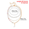 Vintage Style Geometric Round Letter Imitation Pearl Alloy Copper Plating Chain Women'S Double Layer Necklaces