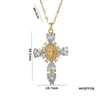 Moderate Luxury Cross Geometric Titanium Steel 18K Gold Plated Necklaces