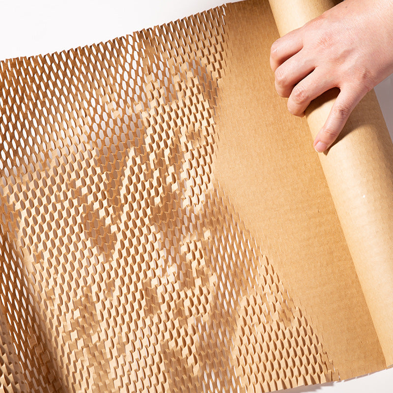 Eco-Friendly Degradable Honeycomb Kraft Paper | Shockproof Buffer Grid Paper Packaging Lining