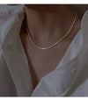 Simple Style Korean Style Solid Color Sterling Silver Necklace In Bulk