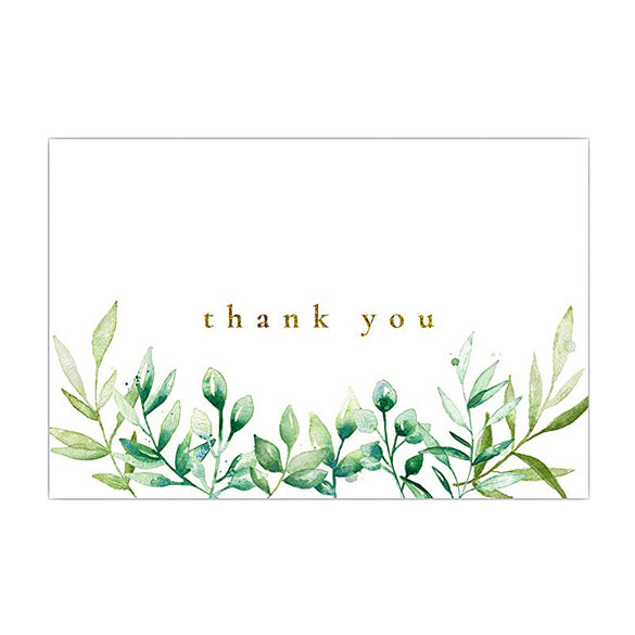 wholesale green plant thank you card 4x6 inch gift card gift packaging greeting card bouquet insert decoration