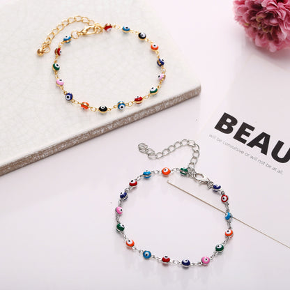 Novelty Eye Alloy Beaded Plating Anklet 1 Piece