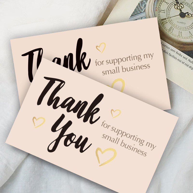 wholesale pink thank you card thank you gift card coated paper card gift packaging decorative greeting card