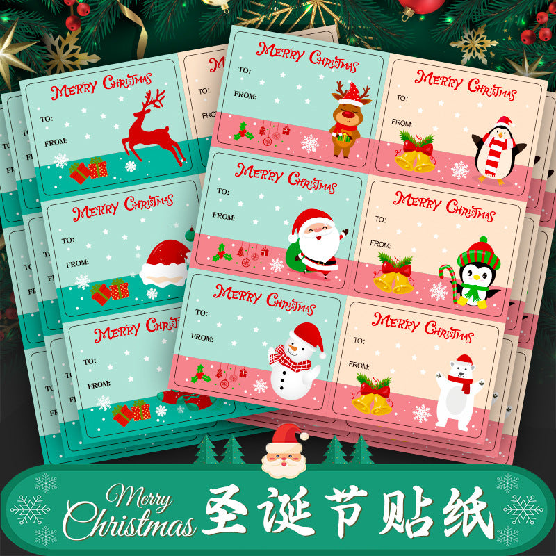 Wholesale  Merry Christmas Decorative Stickers Gift sealing sticker Self-adhesive