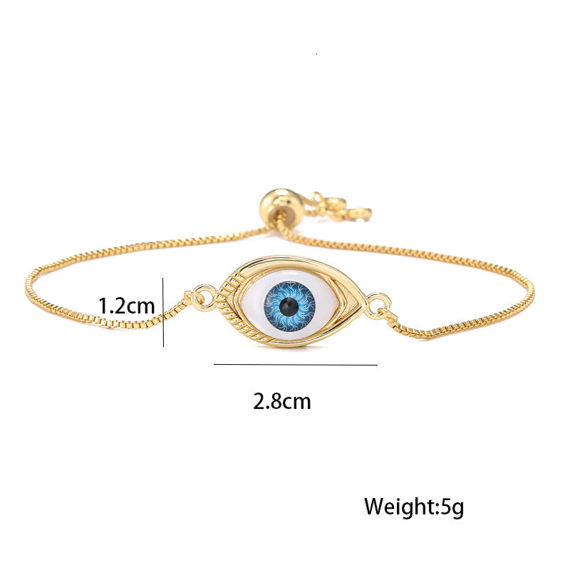 Aogu Cross-border Supply Ins Wind Net Red Same Style Pull Adjustable Bracelet Devil Eye Element Ornament For Women