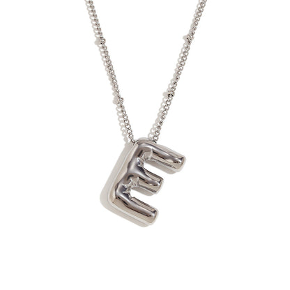 Fashion Letter Number Text Stainless Steel 18K Gold Plated Necklaces