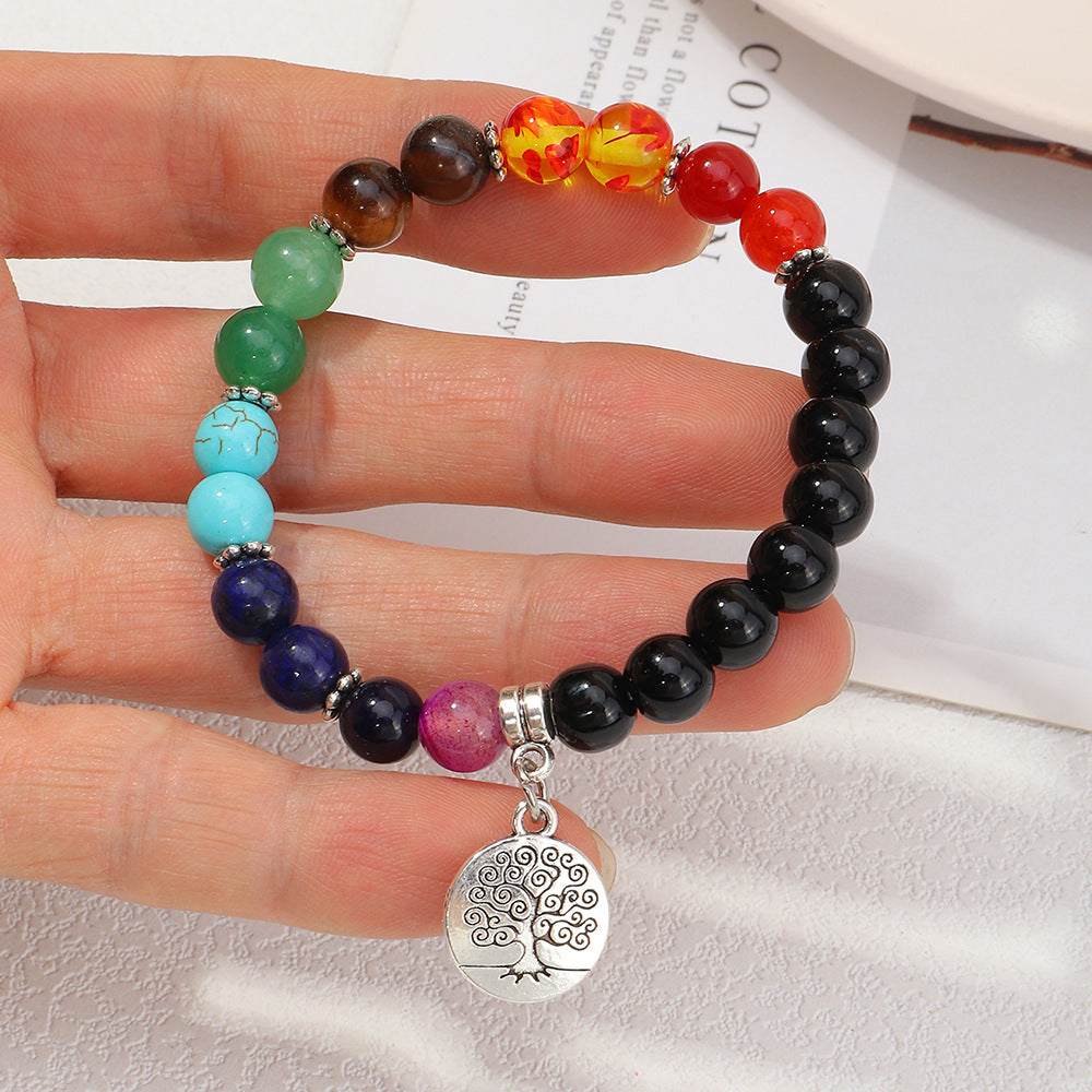 Fashion Colorful Bead Tree Of Life Alloy Bracelet Wholesale