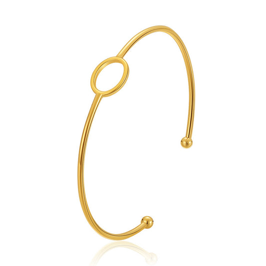 Simple Style Solid Color Metal Plating Gold Plated Women's Bangle