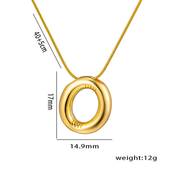 Moderate Luxury Letter Text Number Titanium Steel 18K Gold Plated Necklaces