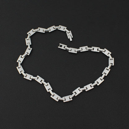 Wholesale Vintage Style Square Titanium Steel Plating Chain Jewelry Set