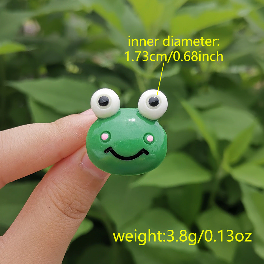 Wholesale Jewelry Cartoon Resin Frog Ring Gooddiy