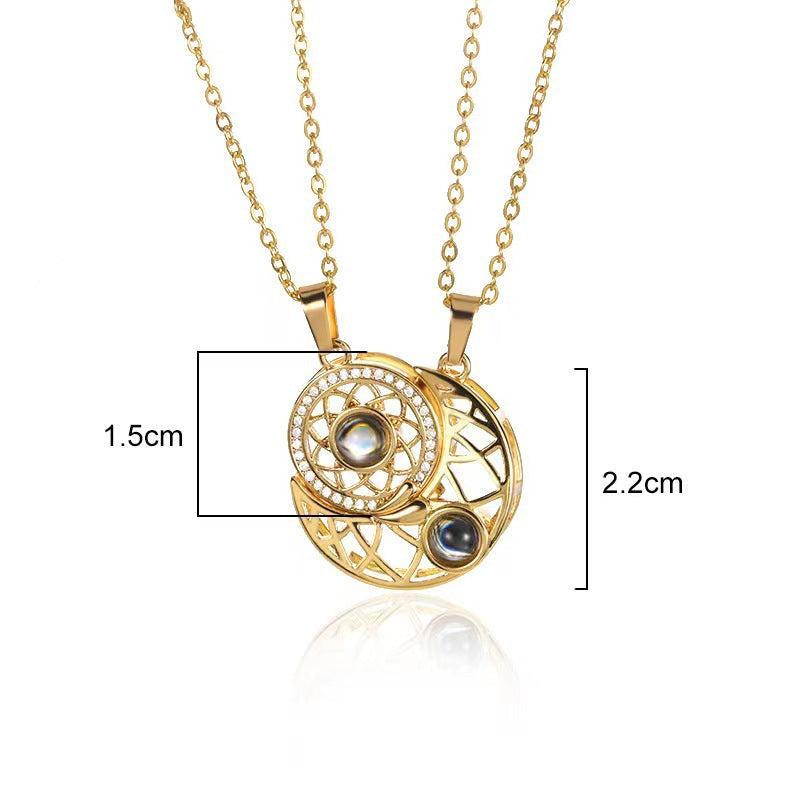 Elegant Streetwear Moon Copper Pendant Necklace In Bulk