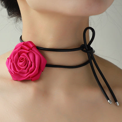 Sweet Flower Ribbon Women's Choker