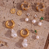 Casual Pearl Geometric Stainless Steel 18K Gold Plated Necklaces