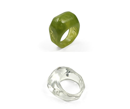 Casual Solid Color Plastic Resin Rings