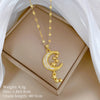 Minimalist Geometric Titanium Steel Diamond Inlay Necklaces
