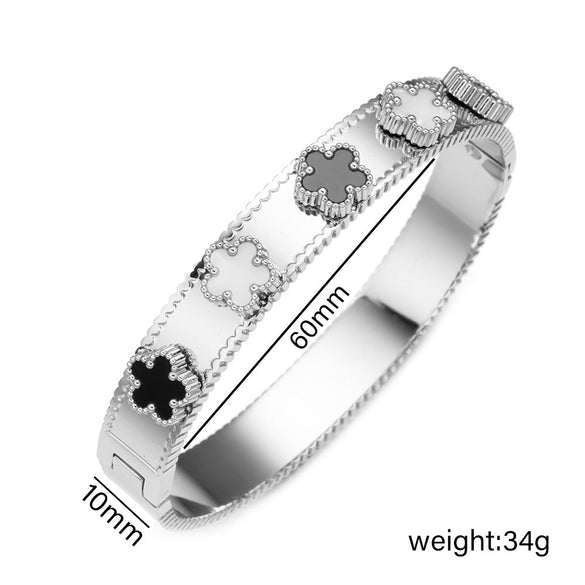 Ellipse Stainless Steel 18K Gold Plated Bangles