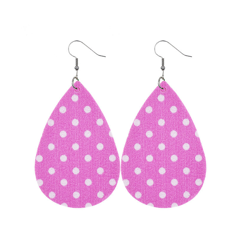 1 Pair Sweet Streetwear Heart Shape Pu Leather Drop Earrings