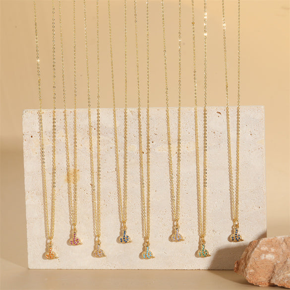 European and American popular copper-plated 14K real gold personality snake pendant ins-style versatile personality trendy necklace clavicle chain female