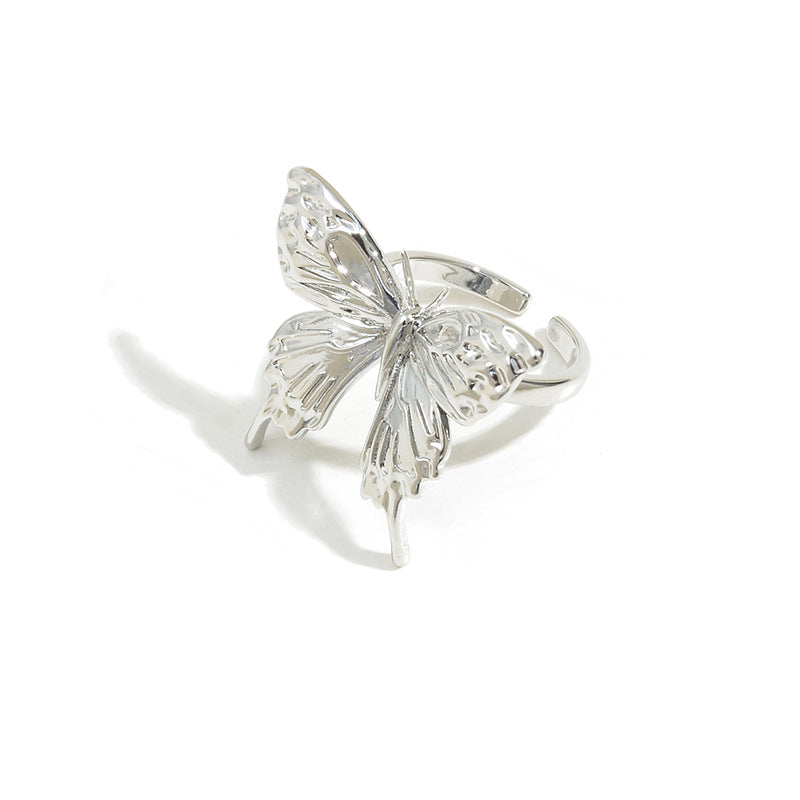 Wholesale Simple Style Butterfly Copper Open Rings