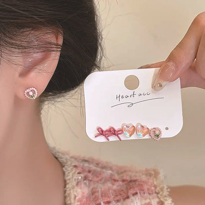 Wholesale Jewelry Simple Style Heart Shape Alloy Plating Ear Studs