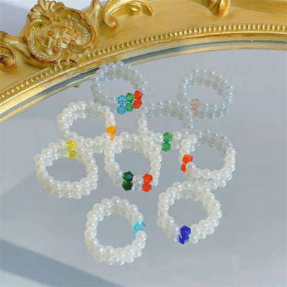 Sweet Color Block Plastic Wholesale Open Rings