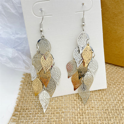 Original Design Leaves Metal Women's Drop Earrings