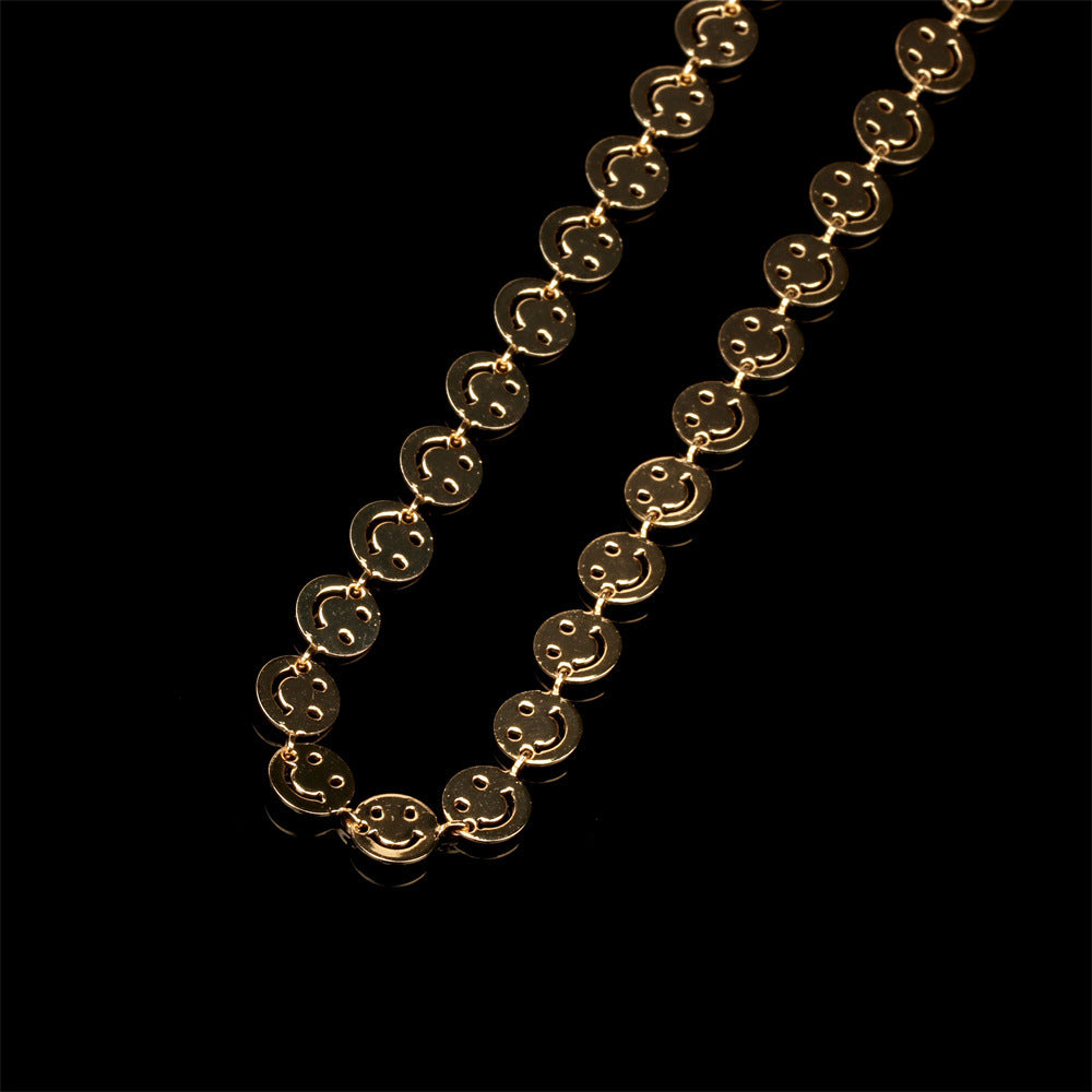 Simple Fashion Copper Smiley Face Chain Bracelet Necklace Wholesale Gooddiy