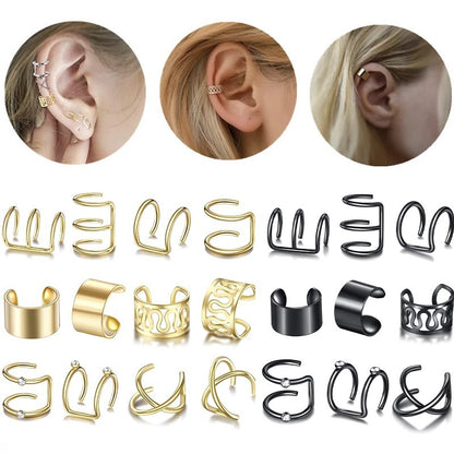 Simple Style U Shape Metal Plating Inlay Artificial Gemstones Women's Ear Clips