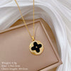Minimalist Geometric Titanium Steel Diamond Inlay Necklaces