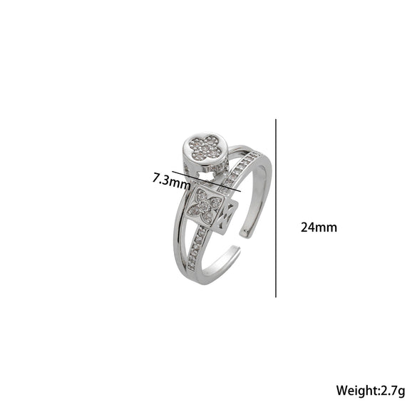 Moderate Luxury Round Geometric Titanium Steel 18K Gold Plated Rings