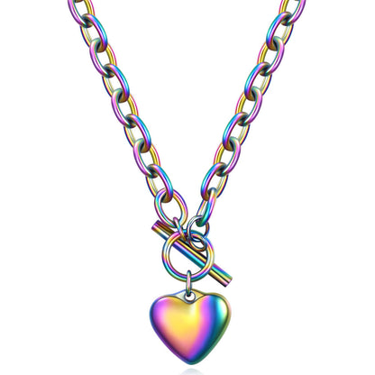 Simple Style Heart Shape Titanium Steel Plating Pendant Necklace 1 Piece