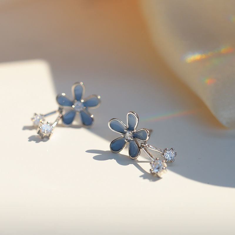 1 Pair Sweet Flower Plating Alloy Ear Studs