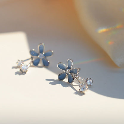 1 Pair Sweet Flower Plating Alloy Ear Studs