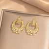 Moderate Luxury Flower Copper Diamond Inlay Stud Earrings