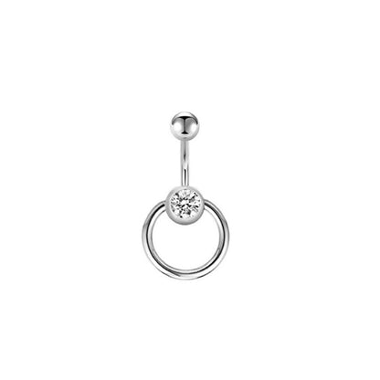 Simple Style Round Stainless Steel Zircon Belly Ring In Bulk