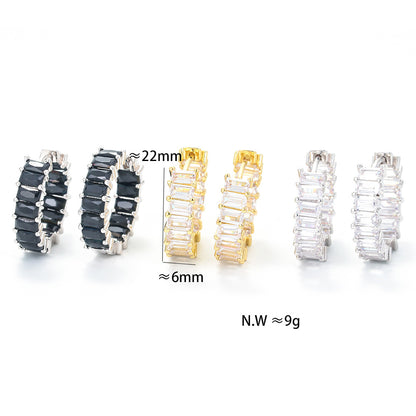 Fashion Ladder Square Zircon Earrings Wholesale