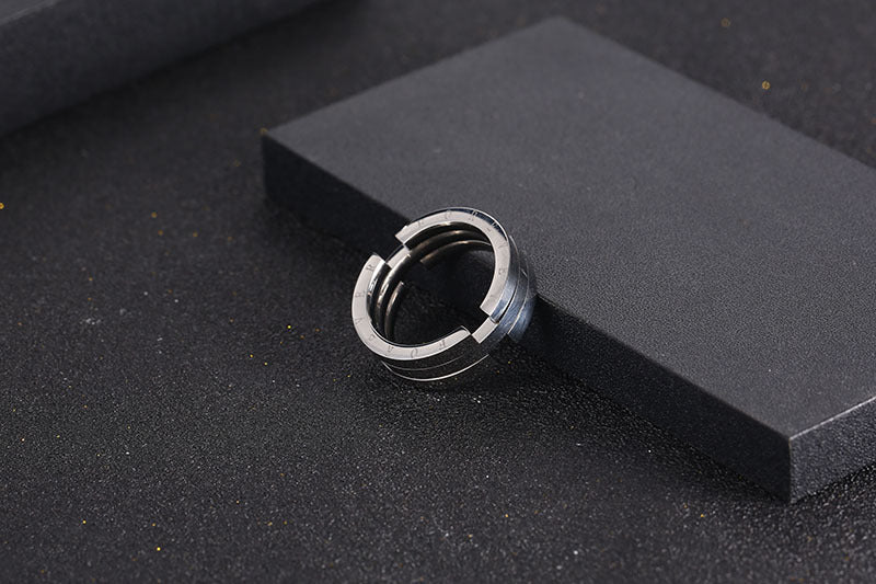 Simple Style Geometric Titanium Steel Polishing Rings