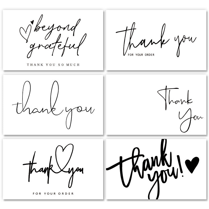 wholesale white thank you card thank you gift card simple gift packaging greeting card coated paper card