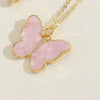 Copper Plated 14K Real Gold Color Dripping Oil Butterfly Pendant Necklace Women's Ins Personalized Design Shell Zircon Clavicle Chain