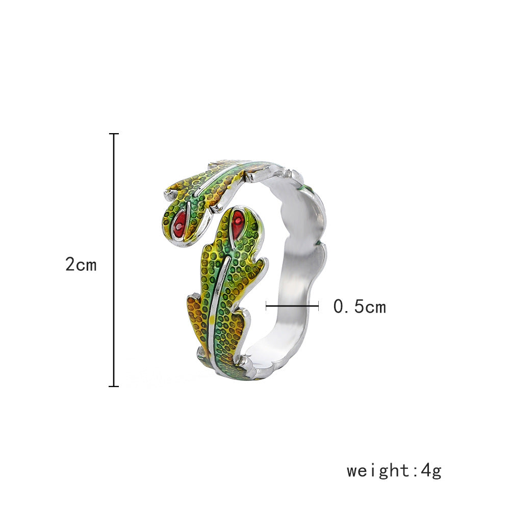 Fashion Leaf Stainless Steel Plating Open Ring 1 Piece