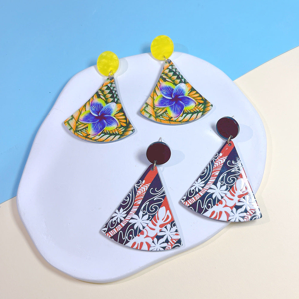 Wholesale Jewelry 1 Pair Bohemian Geometric Arylic Drop Earrings