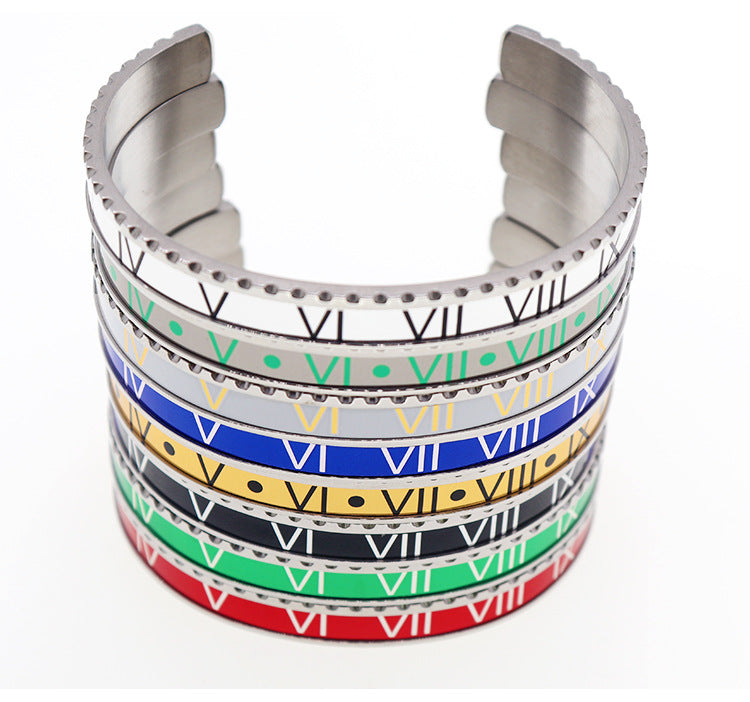 Fashion Letter Stainless Steel Plating Bangle 1 Piece