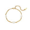 Casual Pearl Geometric Stainless Steel 18K Gold Plated Necklaces