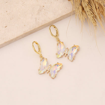 Fashion Butterfly Plating Copper No Inlaid Earrings