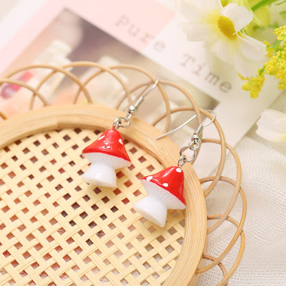 New Creative Simple Fashion Style  Pastoral Mushroom Earrings